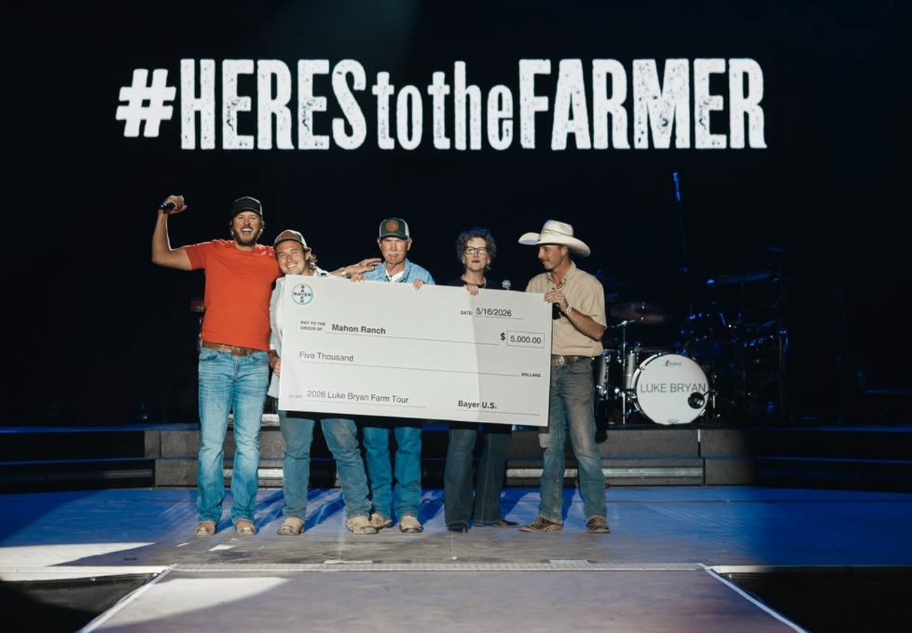 Mahon Ranch receiving Luke Bryan Farm Tour check